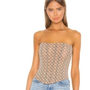 Miaou Peri Nude Monogram Stretchy Corset (L)